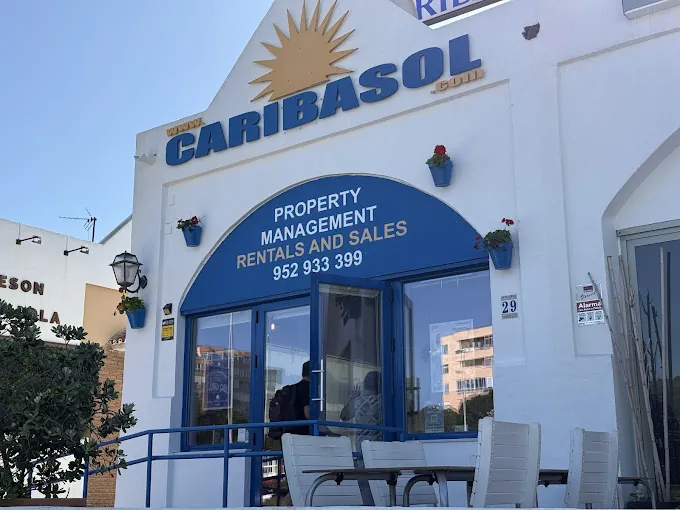 The front of the Caribasol office, with its sign